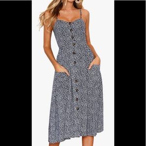 Angashion Summer Floral Midi Dress- brand new!